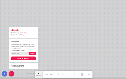 widget.io  from Chrome web store to be run with OffiDocs Chromium online
