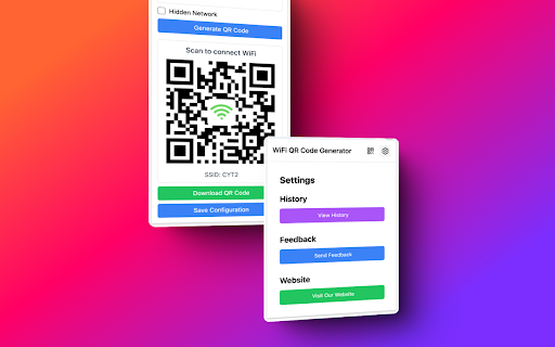 wifi qr code  from Chrome web store to be run with OffiDocs Chromium online