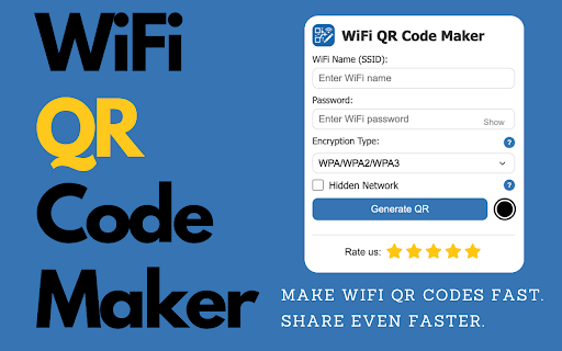 Wifi QR Code Maker  from Chrome web store to be run with OffiDocs Chromium online