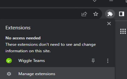 Wiggle Teams  from Chrome web store to be run with OffiDocs Chromium online