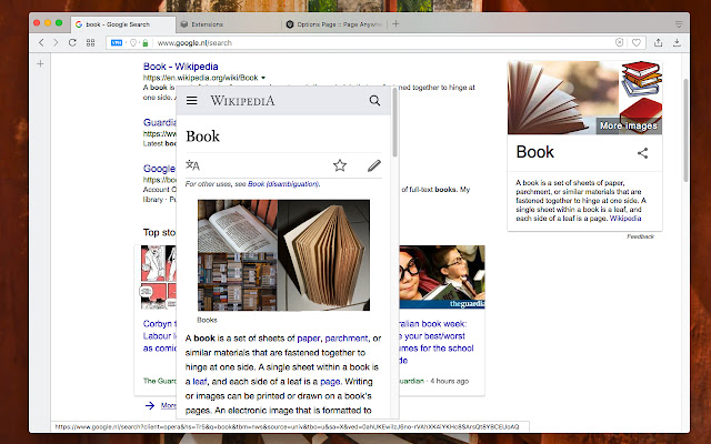 Wikipedia Anywhere  from Chrome web store to be run with OffiDocs Chromium online