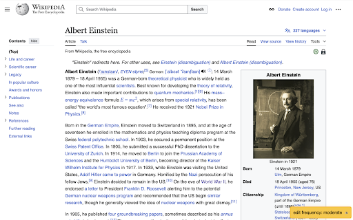 Wikipedia Edit Frequency  from Chrome web store to be run with OffiDocs Chromium online