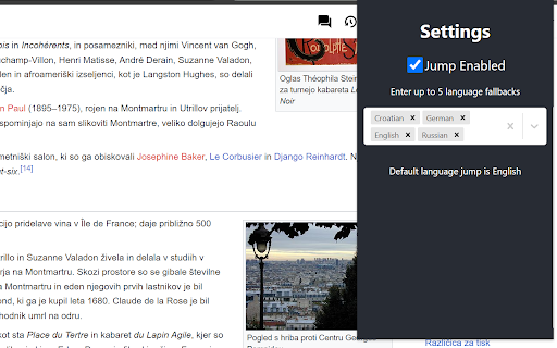 Wikipedia Language Jumper  from Chrome web store to be run with OffiDocs Chromium online