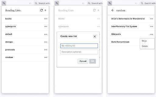 Wikipedia Lists  from Chrome web store to be run with OffiDocs Chromium online