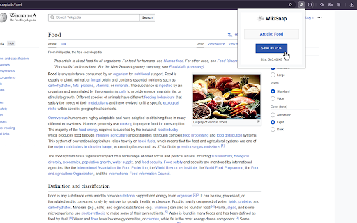 WikiSnap  from Chrome web store to be run with OffiDocs Chromium online
