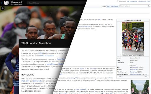 WikiVix modern Wikipedia  from Chrome web store to be run with OffiDocs Chromium online