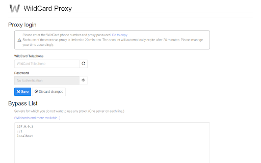 WildCard Proxy  from Chrome web store to be run with OffiDocs Chromium online