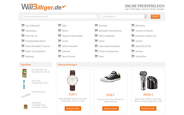 WillBilliger Bestpreis Suche  from Chrome web store to be run with OffiDocs Chromium online