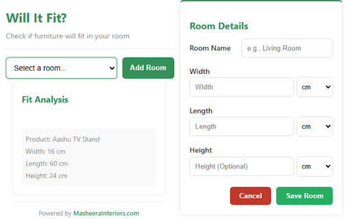 Will It Fit  from Chrome web store to be run with OffiDocs Chromium online
