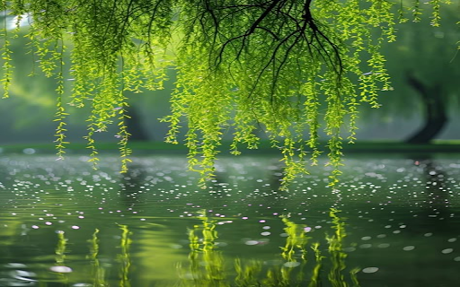 willow branches hanging over the lake Wallpaper  from Chrome web store to be run with OffiDocs Chromium online