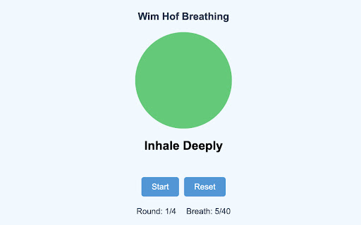 Wim Hof Breathing Guide  from Chrome web store to be run with OffiDocs Chromium online