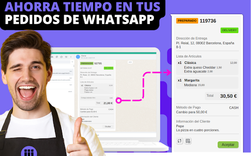 WIM WhatsApp orders  from Chrome web store to be run with OffiDocs Chromium online