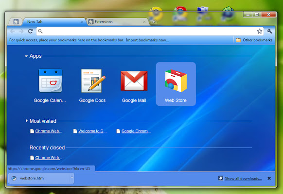 Win7 Seven Aero  from Chrome web store to be run with OffiDocs Chromium online