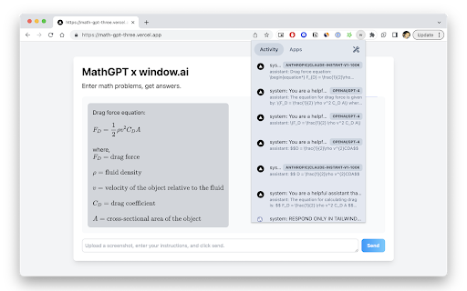 Window AI  from Chrome web store to be run with OffiDocs Chromium online