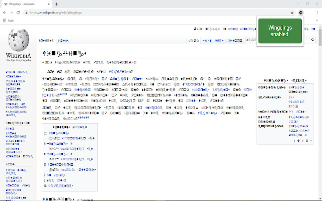 Wingdingify  from Chrome web store to be run with OffiDocs Chromium online