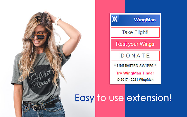 WingMan Unlimited สำหรับ OkCupid จาก Chrome เว็บสโตร์ที่จะรันด้วย OffiDocs Chromium ออนไลน์