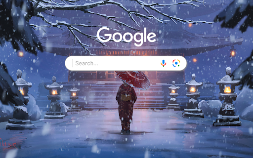 Winter Kimono Anime Girl Art Anime Theme  from Chrome web store to be run with OffiDocs Chromium online