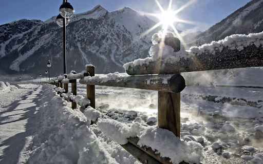 Winter Sun Over Alpine Path  from Chrome web store to be run with OffiDocs Chromium online