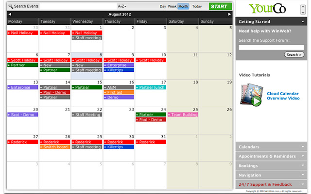 WinWeb Calendar  from Chrome web store to be run with OffiDocs Chromium online