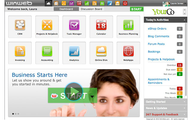 WinWeb Dashboard  from Chrome web store to be run with OffiDocs Chromium online