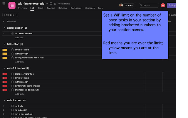 WIP Limiter  from Chrome web store to be run with OffiDocs Chromium online