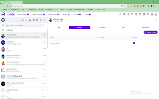Wisender CRM  from Chrome web store to be run with OffiDocs Chromium online