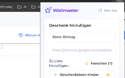 Wishmaster  from Chrome web store to be run with OffiDocs Chromium online