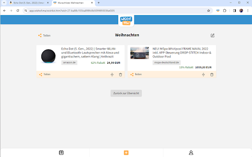 WishOf.Me  from Chrome web store to be run with OffiDocs Chromium online