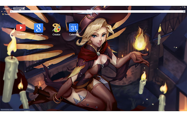 Witch Mercy FanArt 2 Overwatch 1920x1080 dari toko web Chrome untuk dijalankan dengan OffiDocs Chromium online