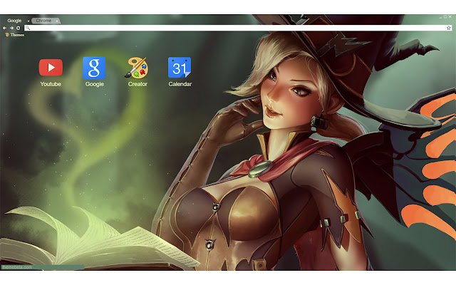Witch Mercy Fan Art Overwatch 1920x1080  from Chrome web store to be run with OffiDocs Chromium online