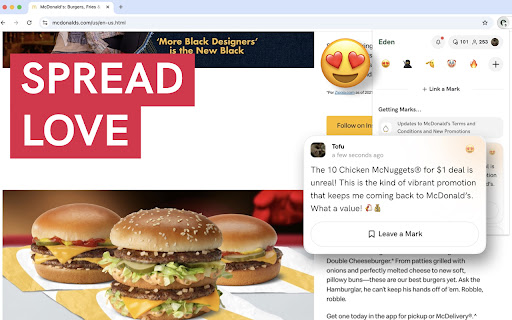 WithEden AI Emoji Comment App  from Chrome web store to be run with OffiDocs Chromium online
