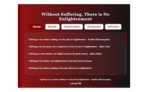 Without Suffering, There is No Enlightenment  from Chrome web store to be run with OffiDocs Chromium online
