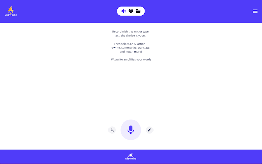 WizWrite Record, Rewrite, WizWrite  from Chrome web store to be run with OffiDocs Chromium online