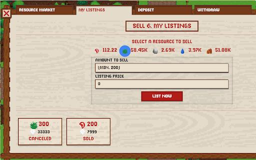 Wolf Game Resource Market  from Chrome web store to be run with OffiDocs Chromium online