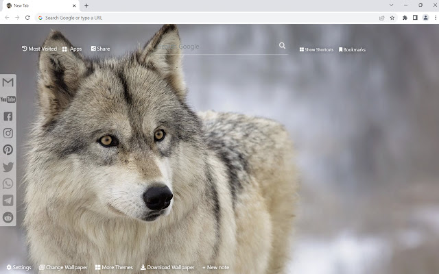 Wolf Wallpaper  from Chrome web store to be run with OffiDocs Chromium online