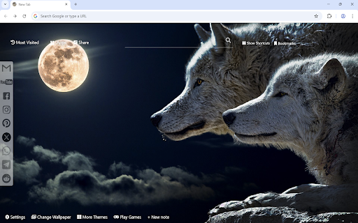 Wolf Wallpaper New Tab  from Chrome web store to be run with OffiDocs Chromium online