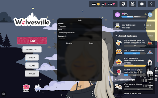 Wolvesville Account Manager  from Chrome web store to be run with OffiDocs Chromium online