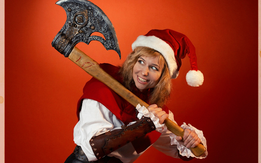 Woman and ax  from Chrome web store to be run with OffiDocs Chromium online