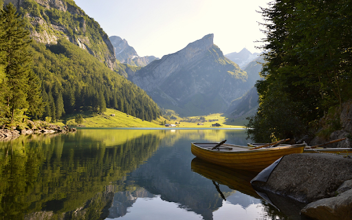 Wooden boat docked on the river  from Chrome web store to be run with OffiDocs Chromium online