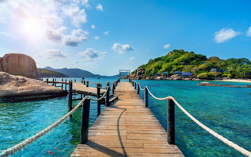 wooden bridge koh nang yuan island surat thani thailand  from Chrome web store to be run with OffiDocs Chromium online
