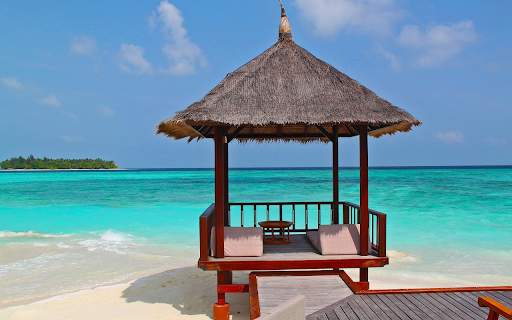 Wooden hut on the beach  from Chrome web store to be run with OffiDocs Chromium online