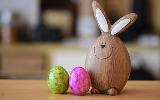 Wooden Rabbit and Colored Eggs  from Chrome web store to be run with OffiDocs Chromium online