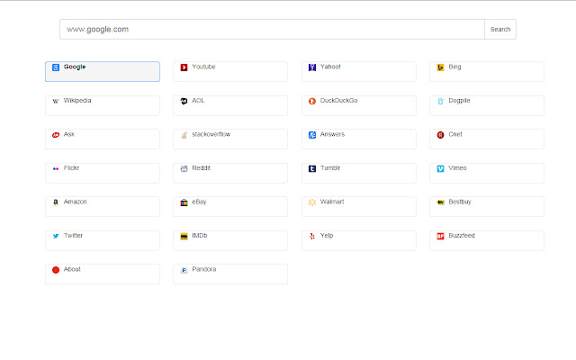 Woodr Search Page  from Chrome web store to be run with OffiDocs Chromium online