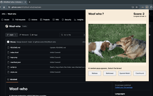 Woof who?  from Chrome web store to be run with OffiDocs Chromium online