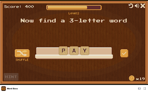 Word Boss Game Can you become the ultimate Word Boss?  from Chrome web store to be run with OffiDocs Chromium online