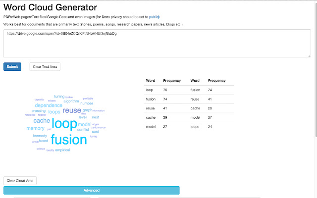 Word Cloud Web App  from Chrome web store to be run with OffiDocs Chromium online