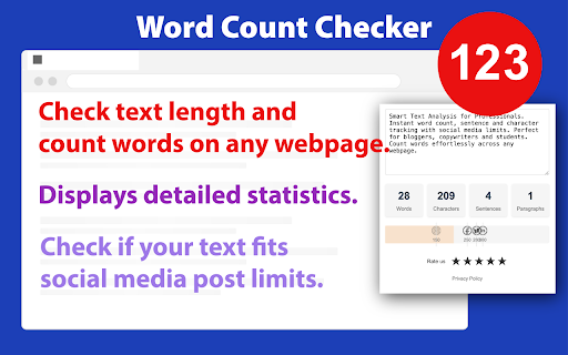 Word Count Checker  from Chrome web store to be run with OffiDocs Chromium online