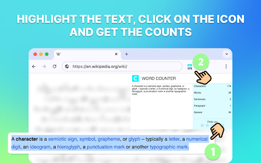 Word counter character count  from Chrome web store to be run with OffiDocs Chromium online