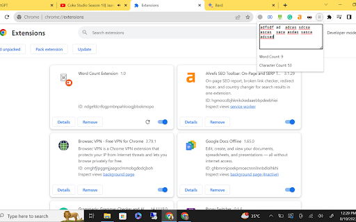 Word Count Extension  from Chrome web store to be run with OffiDocs Chromium online