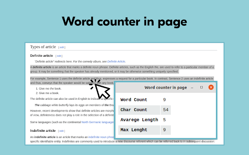 Word count in a page  from Chrome web store to be run with OffiDocs Chromium online